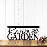 Hanging Personalized Script First Name Garden Metal Sign with Dragonfly, Butterfly, Bumble Bee, Ladybug Insect, Green Thumb Gardening Decor 2 small