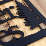 Personalized Metal House Name Sign with Pine Trees 2 small
