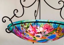 Glass Garden Enchantment 33 inch glass diameter painted chandelier 1 small