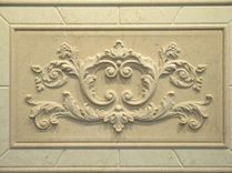 Classic Carved Limestone Decorative 16" x 23" Relief Backsplash Insert Tile 3 small