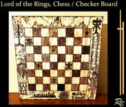 Custom Chess board, Custom ChessBoards, Chess board collector, Wood Anniversary gift, Boss gift, Hand created with any Images or Theme. Lord of the Rings, Phish, Land of the Lizards, Sports Team. chess board, Large 18 x 18" 4 small