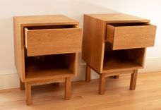 Mid Century Modern White Oak Side Table 2 small
