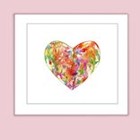Wildflower-filled Heart Valentine Watercolor Fine Art Print 4 small