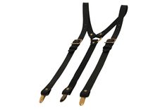Black Leather Suspenders 2 small