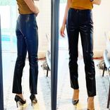 Womens Slim Fit Leather Trousers- Made-to-Order in standard sizes 6 small