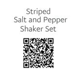 Black and White Striped Decor Salt & Pepper Shakers Hand painted Striped Decor 4 small