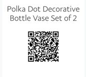 Polka Dot Decorative Bottles Vase Set of 2 Polka Dot Mantle Decor 2 small