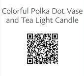 Colorful Polka Dot Vase and Tea Light Set Hand Painted Whimsy Decor 4 small