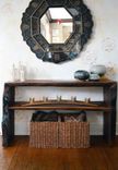 Live edge walnut with epoxy resin inlay dining console 1 small