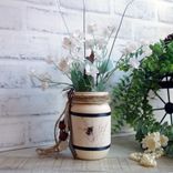 Rustic Honey Bee Decor Jar Vase Floral Decor Bee with Flowers Decor Save The Bees 1 small