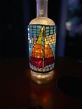 Sailboat-stained glass mosaic bottle 1 small