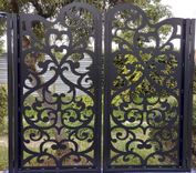 Royal Guard Forge Dual Entry Metal Gate #2328 R.O w 72" by 72" H 2 small