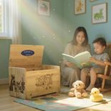 Laser engraved toybox - 31 inches wide x 20 inches high x 18 inches deep 4 small