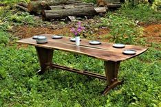 Live Edge Trestle Dining Table - Black Walnut 1 small