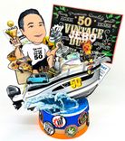 Personalized 50 Birthday Cake Topper, Happy 50th Birthday Topper 2 small