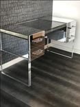 Acrylic Dek - Thick Slab Leg, Mirror Drawer Finish - Hand Crafted, Made To Order, Custom Sizing 1 small
