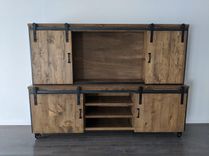 Rustic Industrial Media / Tv / Console / Cabinet / Shelf / Shelving / Storage / Living / Farm House 4 small