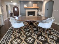 Custom Round Walnut Table With Three-Point Pedestal 1 small