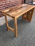 Modern Desk, Waterfall Leg, Minimalist, Spalted Maple And Cherry 2 small