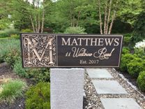 Family Name Sign - Dark Stain Address Or Bride And Groom Names 1 small