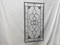 Beveled Stained Glass Panel, Traditional Crystal / Frosted Stained Glass Transom Window 6 small