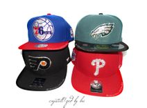 Philadelphia Phillies Mlb Crystallized Snapback Baseball Cap Genuine European Crystals Bedazzled 3 small