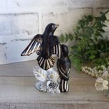 Courtly Checks Songbird Figurine Black And White Checks Decor 4 small