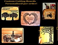 Anniversary gift, Wood, Five year, Couples gift, Family name, Cutting Board, Custom, Charcuterie Board, Hand Created Designs, No Machines Used 1 small