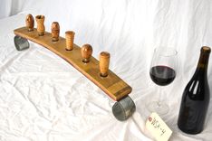 Wine Bottle Stopper Holder - Pont Du Six - Made From Retired California Wine Barrels 3 small
