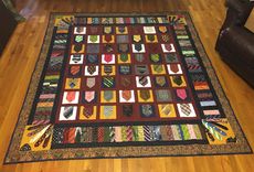 Custom Appliqued Necktie Memory Quilt 1 small