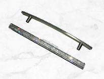 Pair Crystallized Satin Nickel Cabinet Handle Pulls Home Decor Bling European Crystals Bedazzled 2 small