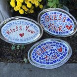 Broken China Mosaic Serving Tray - You Say The Word 1 small