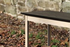 Black And White Ash Coffee Table - Black Top, Whitewashed Base 4 small