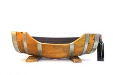 Puncheon Wine Barrel Big Pet Bed - Barca - Custom Retired California Puncheon Barrel 5 small
