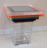 Acrylic Side / End Table - Rainbow Table - True One Of A Kind 1 small
