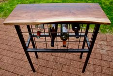 Live Edge Console Table/Wine Storage 1 small