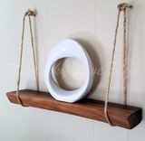 Solid Hardwood Shelf- Hanging Shelf- Natural Wood Shelf- Walnut- Reclaimed Wood- Rustic- Modern 1 small