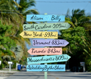 Wood Destination Signage Wedding Gift Idea. Directional Arrows Sign Post 2 small