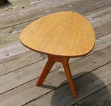 Morello Guitar Pick Side Table In Iroko (African Teak)) 2 small