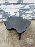 Live Edge Coffee Table- Gray- Round- Natural Wood- Circular- Steel Legs- Thick- Modern 6 small