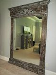 Extra Large Dressing Mirror With Custom Made Frame Distressed Wood 1 small