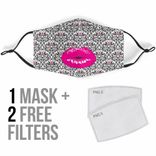 Adult/Child Funny Lips Face Mask With 2 Free Filters Adjustible Straps Washable Reusable 3 small