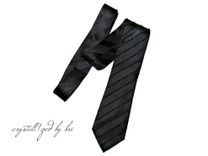 Crystallized Men's Tie Striped Bling Genuine European Crystals Bedazzled 3 small