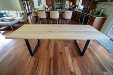Straight Edge Maple Dining Table 6 small