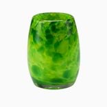 Votive Candle Holder. Hand Blown Art Glass Votive In Green. 1 small