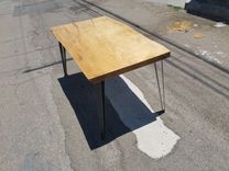 Live Edge Torrey Pine And Steel Dining Table 6 small