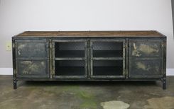 Industrial Credenza, Modern Buffet, Reclaimed Wood Sideboard With Casters 3 small