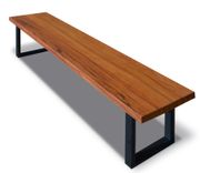 Modern Teak Bench With Metal Legs 1 small