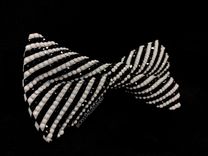 Any Color Double Stripe Crystallized Bow Tie Bling Genuine European Crystals Bedazzled 2 small