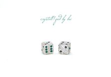 Crystallized Dice Pair Game Size Any Color Bling European Crystals Bedazzled 2 small